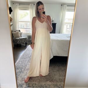 Cream Crochet Boutique Jumpsuit